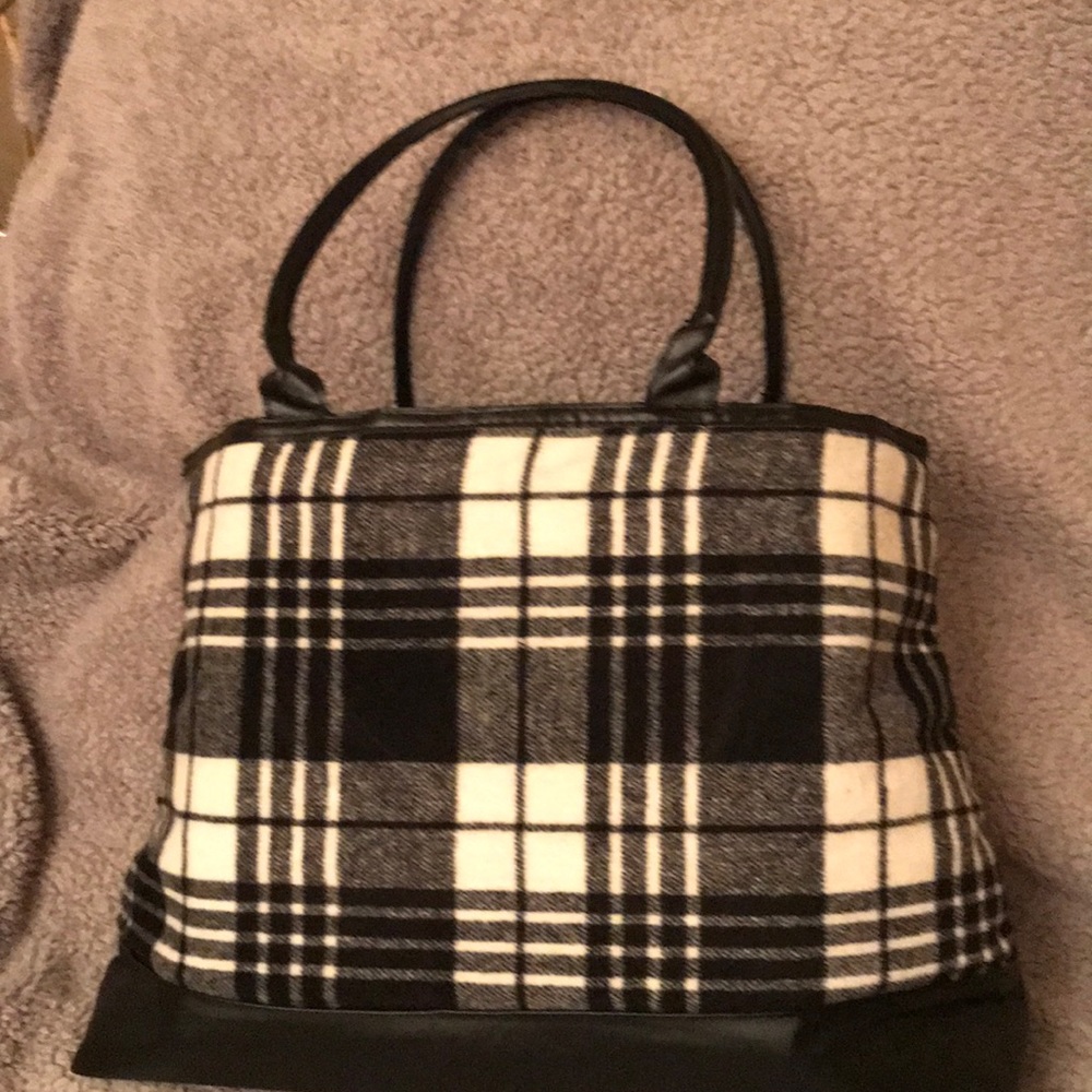 Black and White Plaid DSW Bag